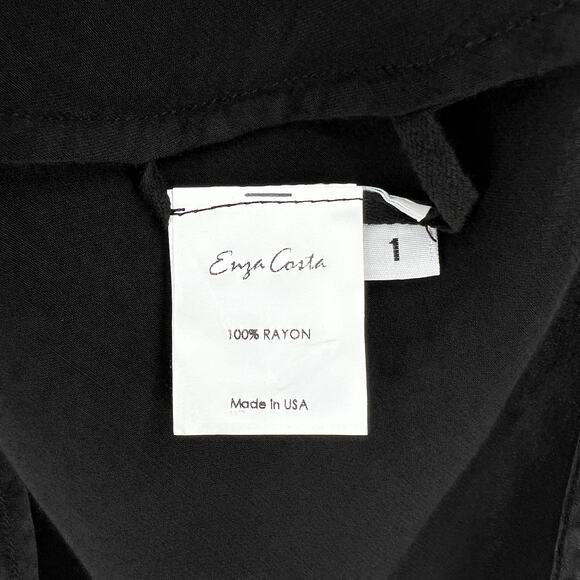 ENZA COSTA Viscose Bias Mini Slip Dress Womens Small Black Strappy Tank NEW - Picture 10 of 13